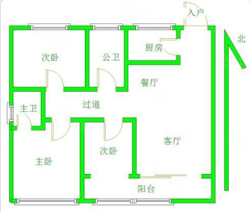 上饶绿地城3室2厅2卫120㎡南北55万