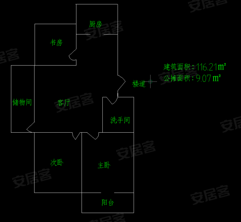 帝豪园3室2厅1卫116.21㎡南北61万