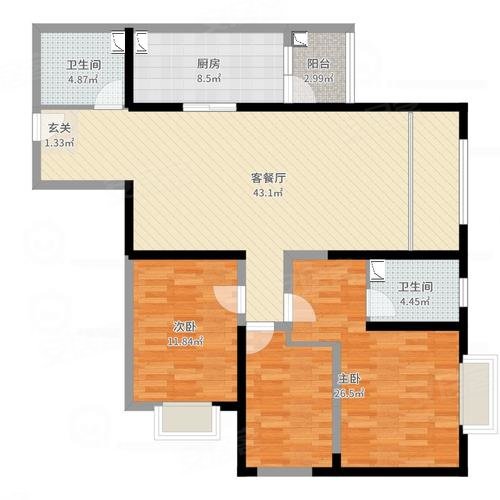 金景花苑3室2厅2卫85.77㎡南150万