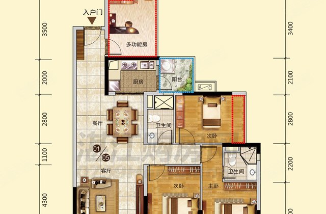 君临世纪4室2厅117㎡185万二手房图片