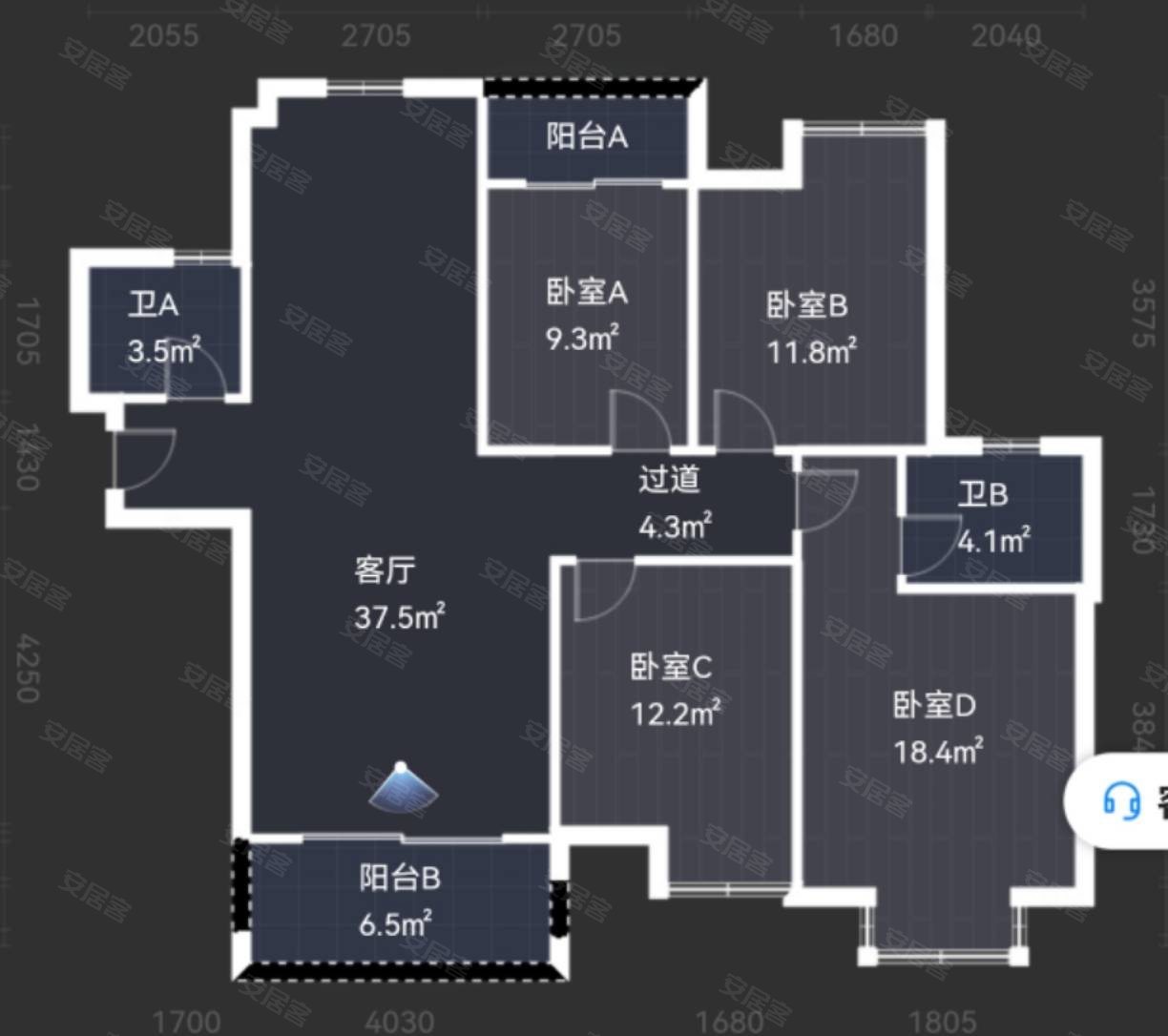 亿升滨江花园4室2厅2卫141㎡南北115万