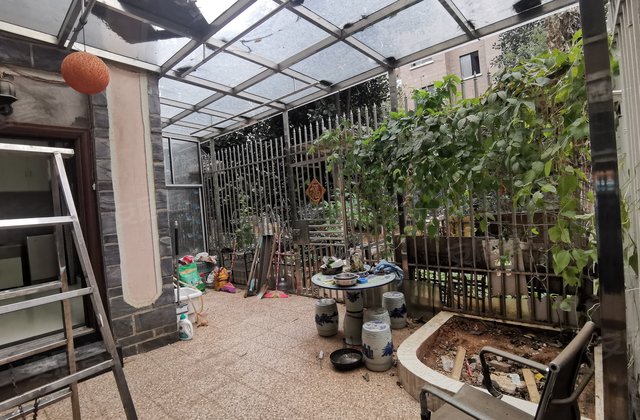 (大院子已全搭阳光房)(可养花养鸟,好不惬意)