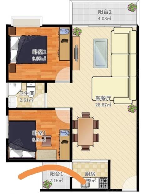 大塘苑2室2厅1卫74㎡南北28万