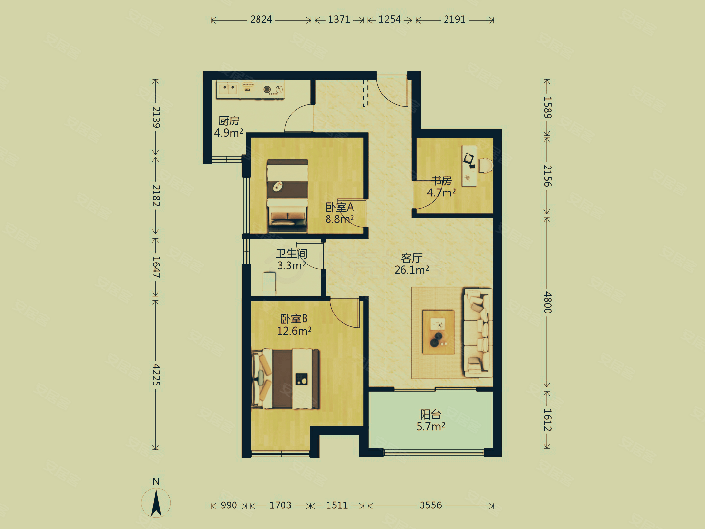 正南3室2厅 禹洲华侨城(三期)枫园