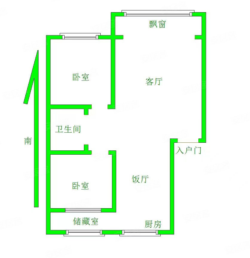 丽江苑2室2厅1卫106㎡南北58.5万