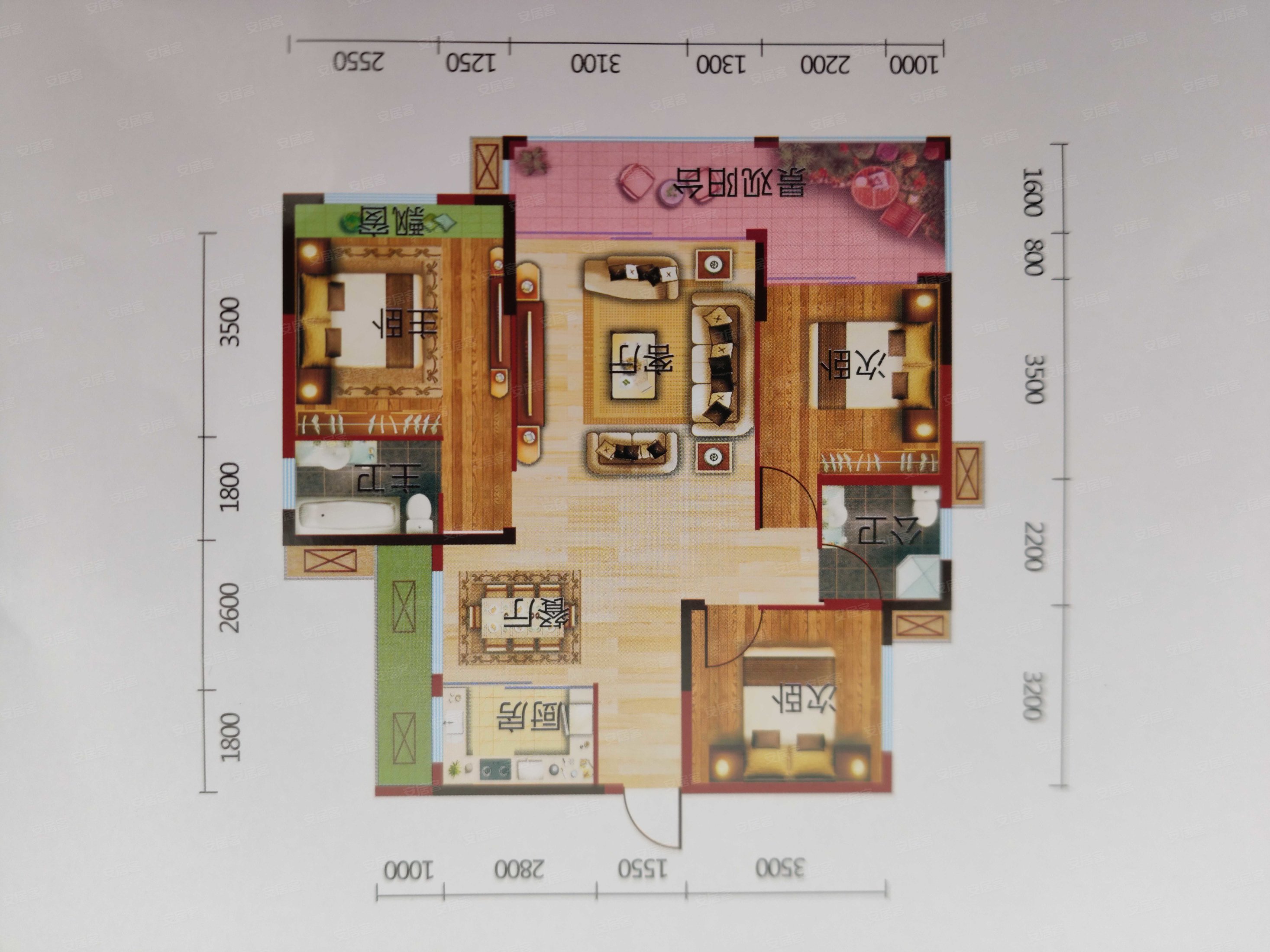 三江欣城3室2厅2卫132㎡南52万