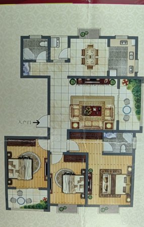 日出康城3室2厅2卫127㎡南北68万