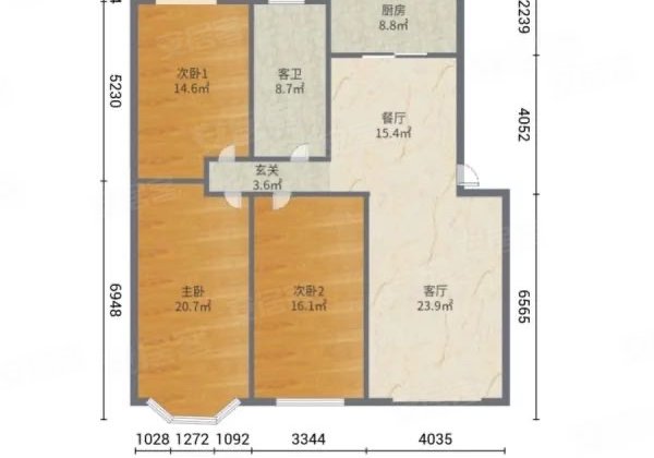 鸿洲铭仕花园3室2厅140㎡81.8万二手房图片