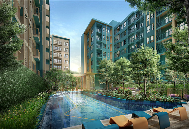 泰国曼谷约¥73～99万素坤逸低密度轻轨房The Base SKV 50新房公寓图片