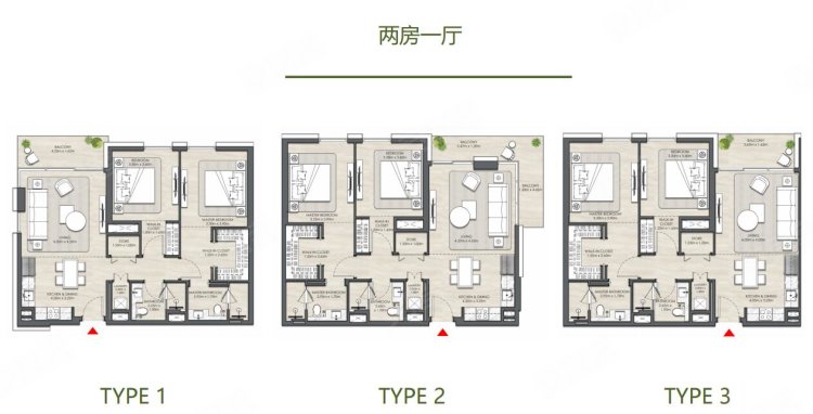 阿联酋迪拜酋长国迪拜约¥227～527万迪拜房产：迪拜山庄，公园景观公寓，靠近学校和医院新房公寓图片