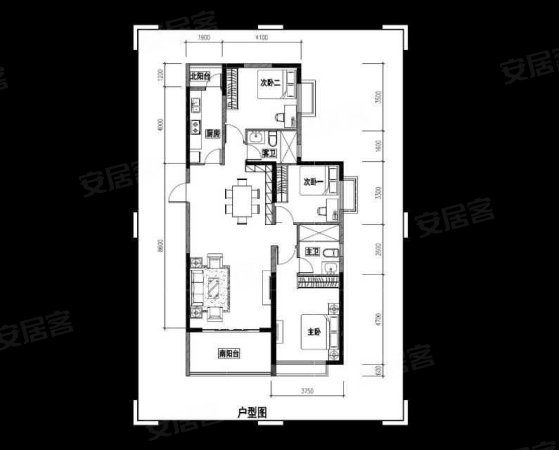 恒大名都3室2厅2卫128㎡南北96万