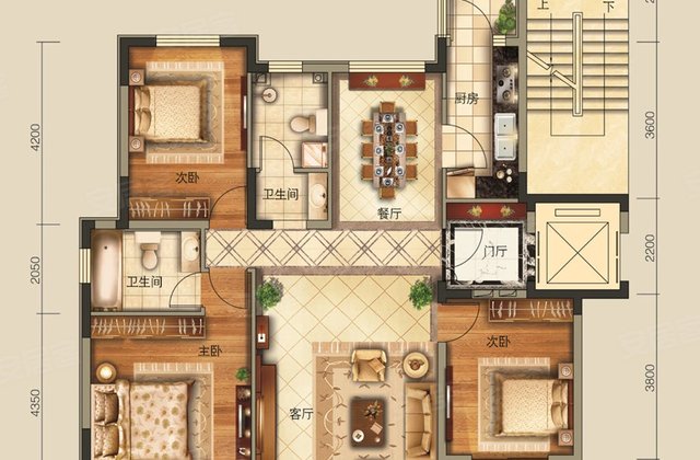 中航星城3室2厅135㎡79.8万二手房图片