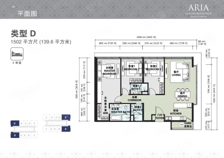 马来西亚吉隆坡¥184～440万吉隆坡 ARIA 雅乐华庭公寓新房公寓图片