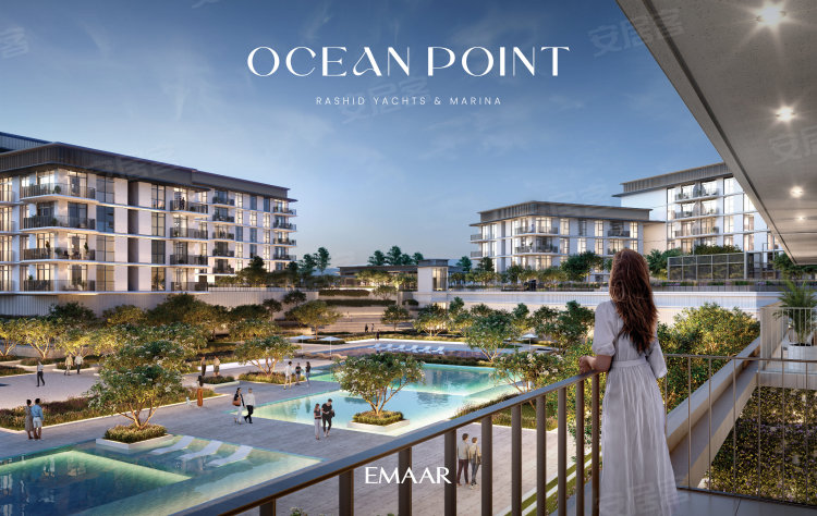 阿联酋迪拜酋长国迪拜约¥293～587万迪拜房产：伊玛尔开发商，迪拜海景房Ocean Points新房公寓图片