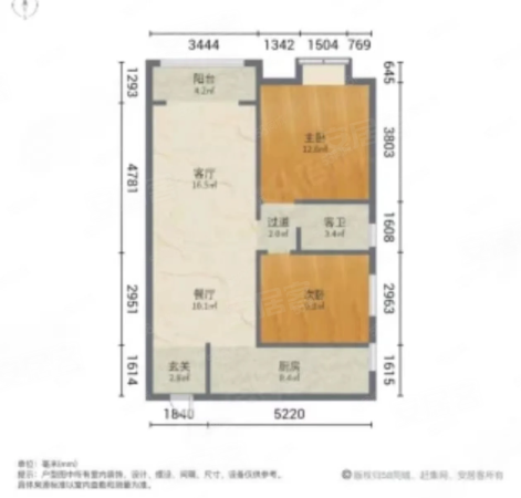 华强城薇斯卡(七期)2室2厅1卫90.79㎡南58万