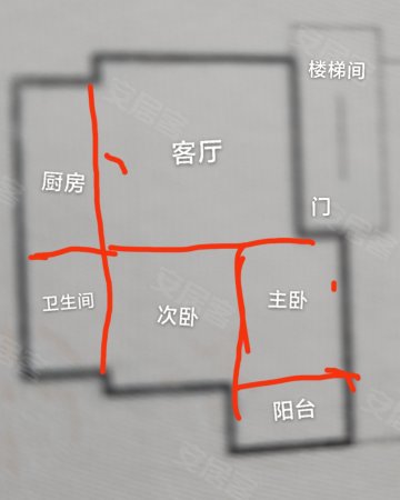 湖南省第二测绘院宿舍2室1厅1卫73.53㎡南北42万