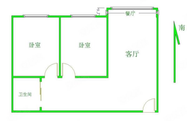 鑫维玛瑙城2室2厅1卫94㎡南北38万