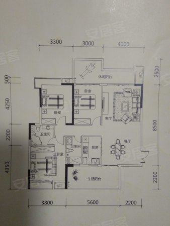 山水华庭3室2厅2卫134.36㎡南北99万