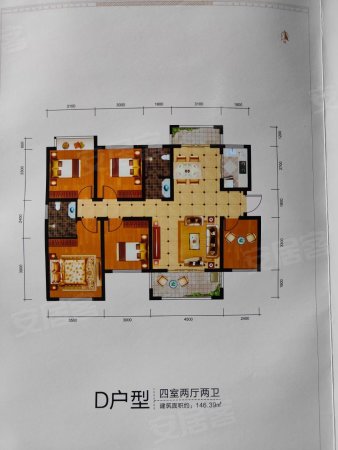 香格里嘉苑5室2厅2卫150㎡南68万