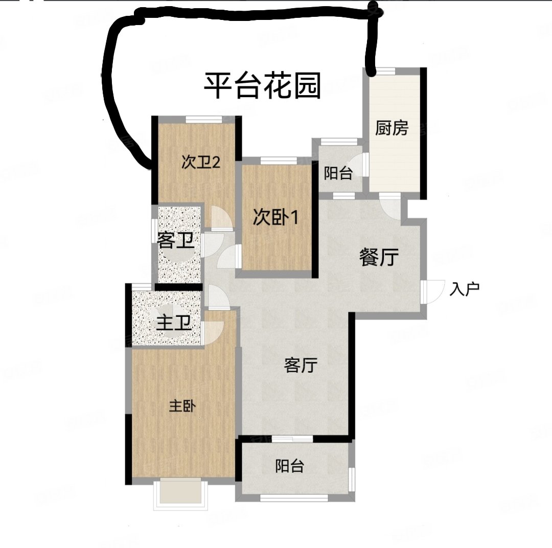 泸州恒大城3室2厅2卫125.6㎡南99万