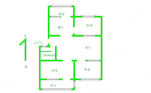 财税学校宿舍楼3室2厅1卫108.5㎡南89.8万