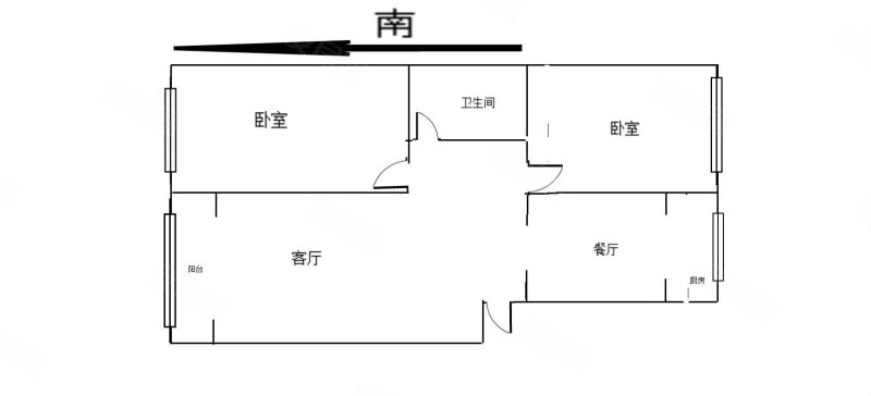 大通绿岛家园2室2厅1卫86.54㎡南100万