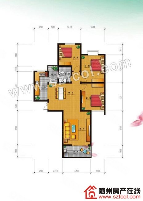 阳光水岸3室2厅1卫130㎡南58万