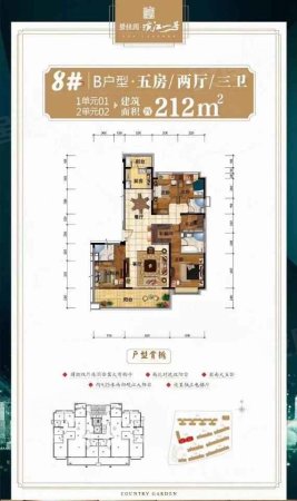 碧桂园滨江一号5室2厅3卫214.5㎡南128万