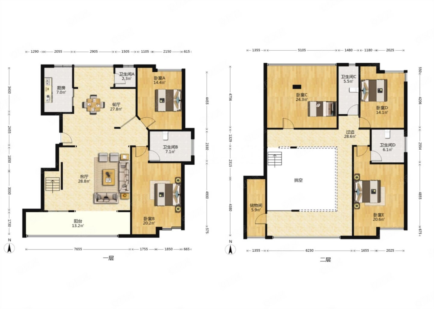 香水湾4室2厅4卫248㎡南500万