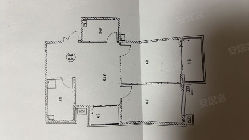 迎宾山水花园2室2厅1卫99.77㎡西南82万