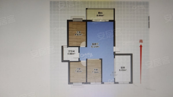 理想家园3室2厅1卫100㎡南北46万