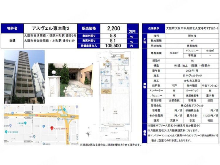 日本大阪府约¥112万アスヴェル東本町Ⅱ二手房公寓图片