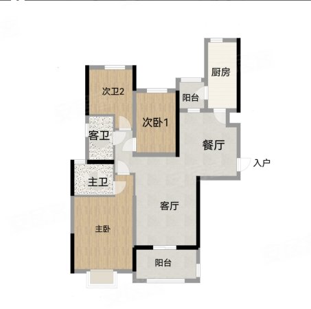 泸州恒大城3室2厅2卫125.6㎡南99万