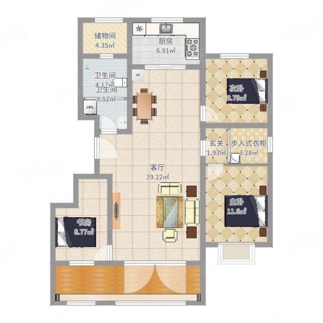 东城家园3室2厅2卫127㎡南29万