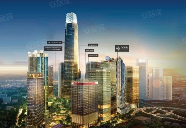 马来西亚吉隆坡约¥183～290万吉隆坡市中心中央公馆，吉隆坡金融中心TRX内商务豪宅新房公寓图片