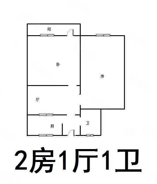 葵花园2室1厅1卫58㎡南北70万