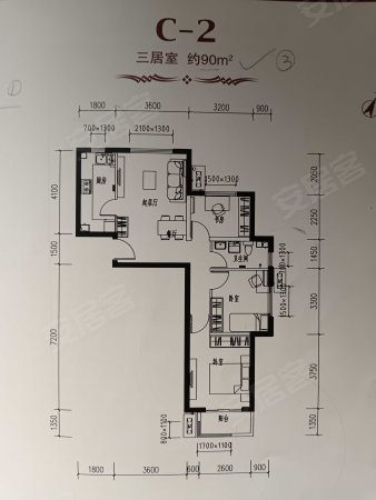 汇景苑四区3室1厅1卫89.98㎡南北450万