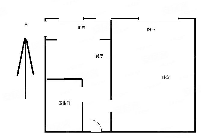 桂林路小区1室1厅1卫37㎡南62万