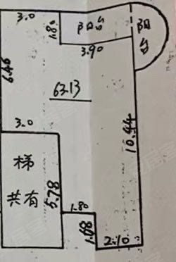 印刷厂宿舍2室1厅1卫74.68㎡南北53万