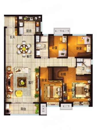 碧桂园清苑新城4室2厅2卫146.9㎡南108万