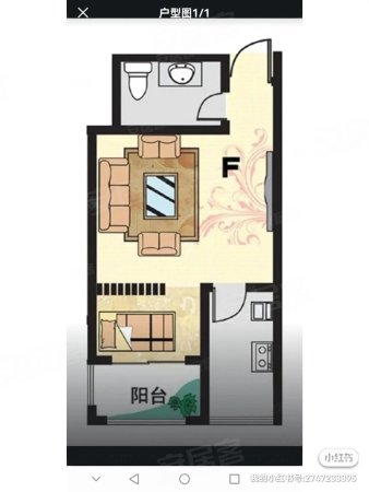 温泉小镇1室1厅1卫46.63㎡南北30万