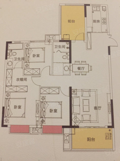 会龙山溪谷4室2厅2卫126㎡南北73万