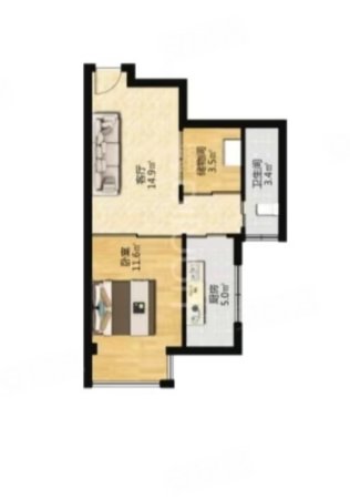 福慧源2室1厅1卫53.04㎡西南33万