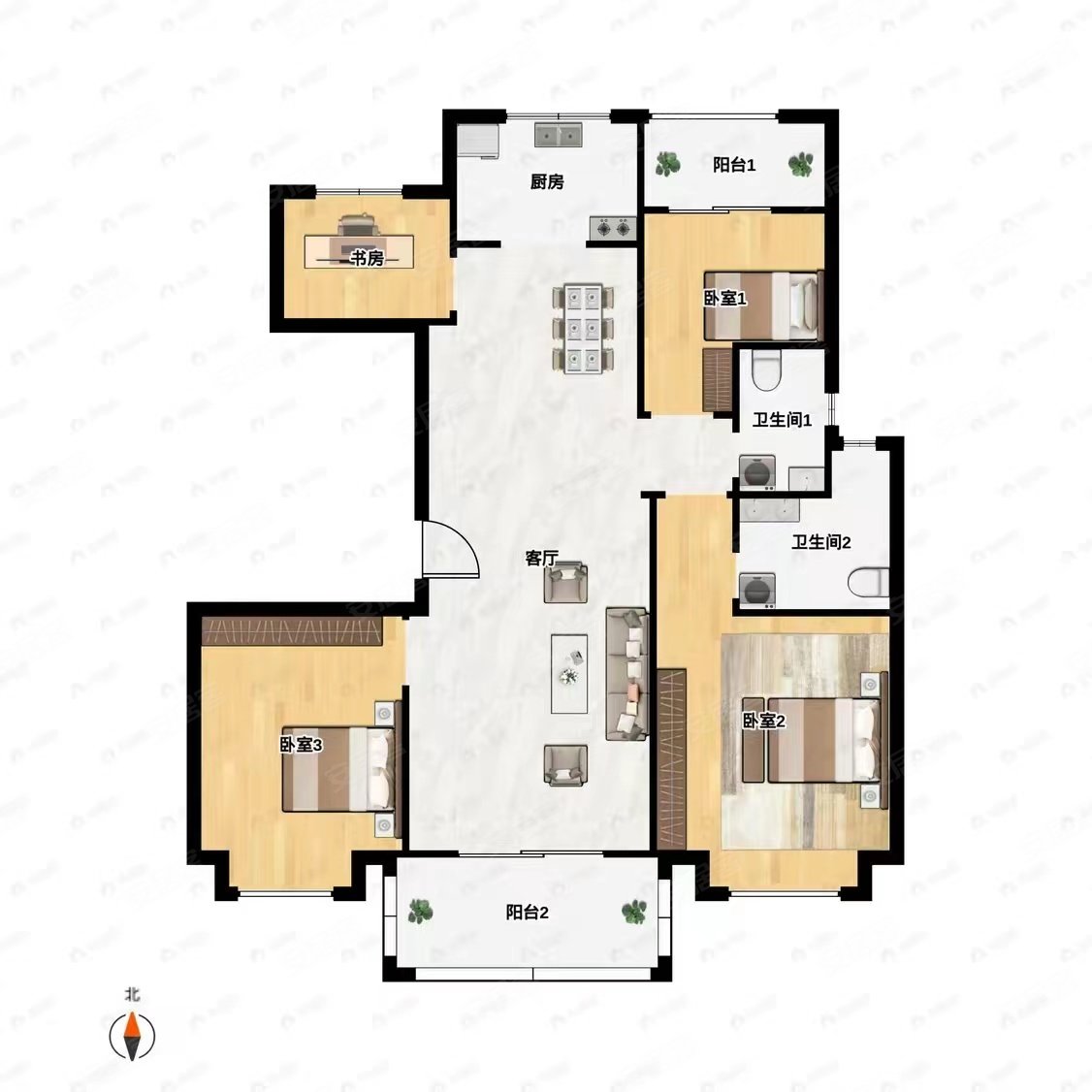 祥生翰林俯洋房 h户型中间好楼层 131平155万包含车位,祥生翰林府二手