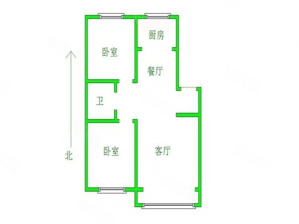 庆航里2室1厅1卫54㎡南北37.8万