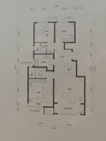 保利和光尘樾3室2厅2卫107㎡南65万