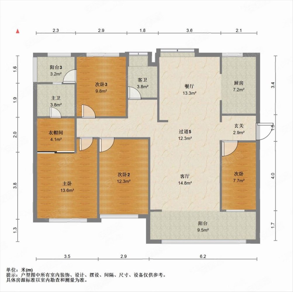 188万首f仅20万凤起朝阳170平大平层带入户花园全明采光