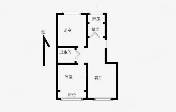 嘉润彩虹城2室2厅1卫97㎡南北38万