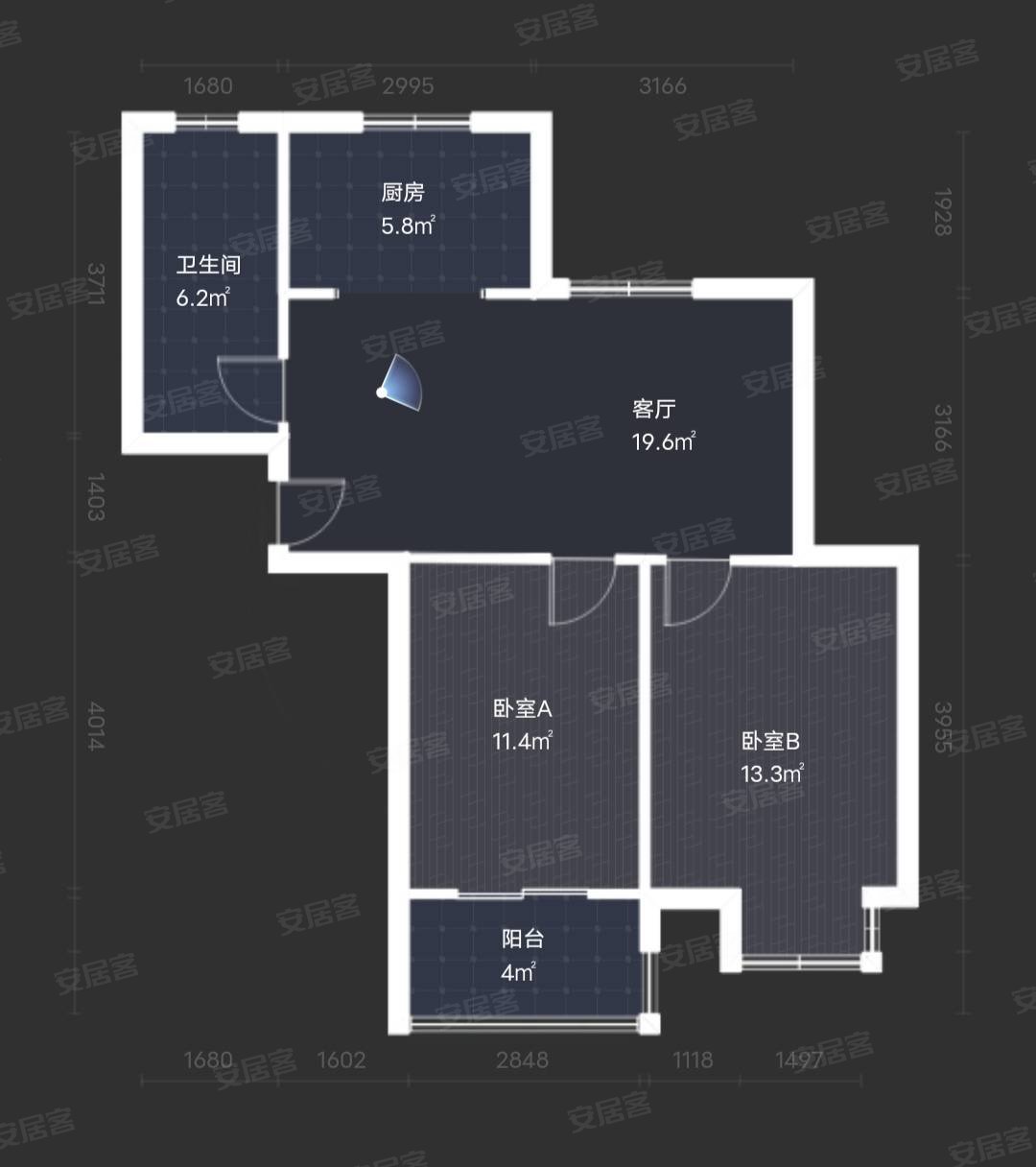 天一惠泽苑2室1厅1卫90.29㎡南100.8万