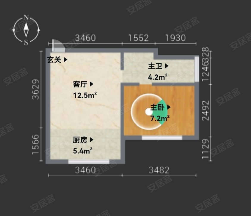 润地新城(公寓住宅)1室1厅1卫52㎡北22万